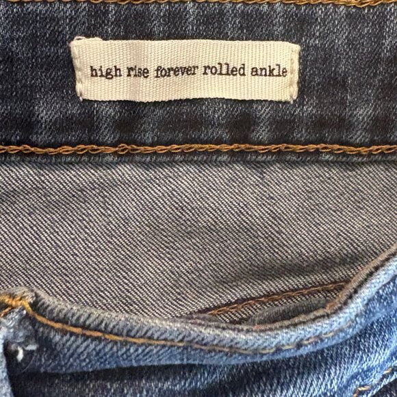 Jessica Simpson High Rise Forever Rolled Ankle stretch Jeans Size 16/33 Actual 3 - Picture 3 of 7